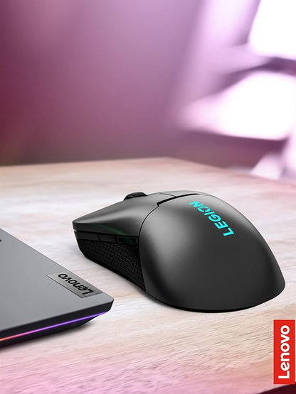 Lenovo Legion M600s RGB Wireless Gaming Mouse – 19,000 DPI, 6 Programmable Buttons, 70 Hours Battery Life, Tri-Mode Connectivity (2.4 GHz, Bluetooth, Wired), (Iron Grey)