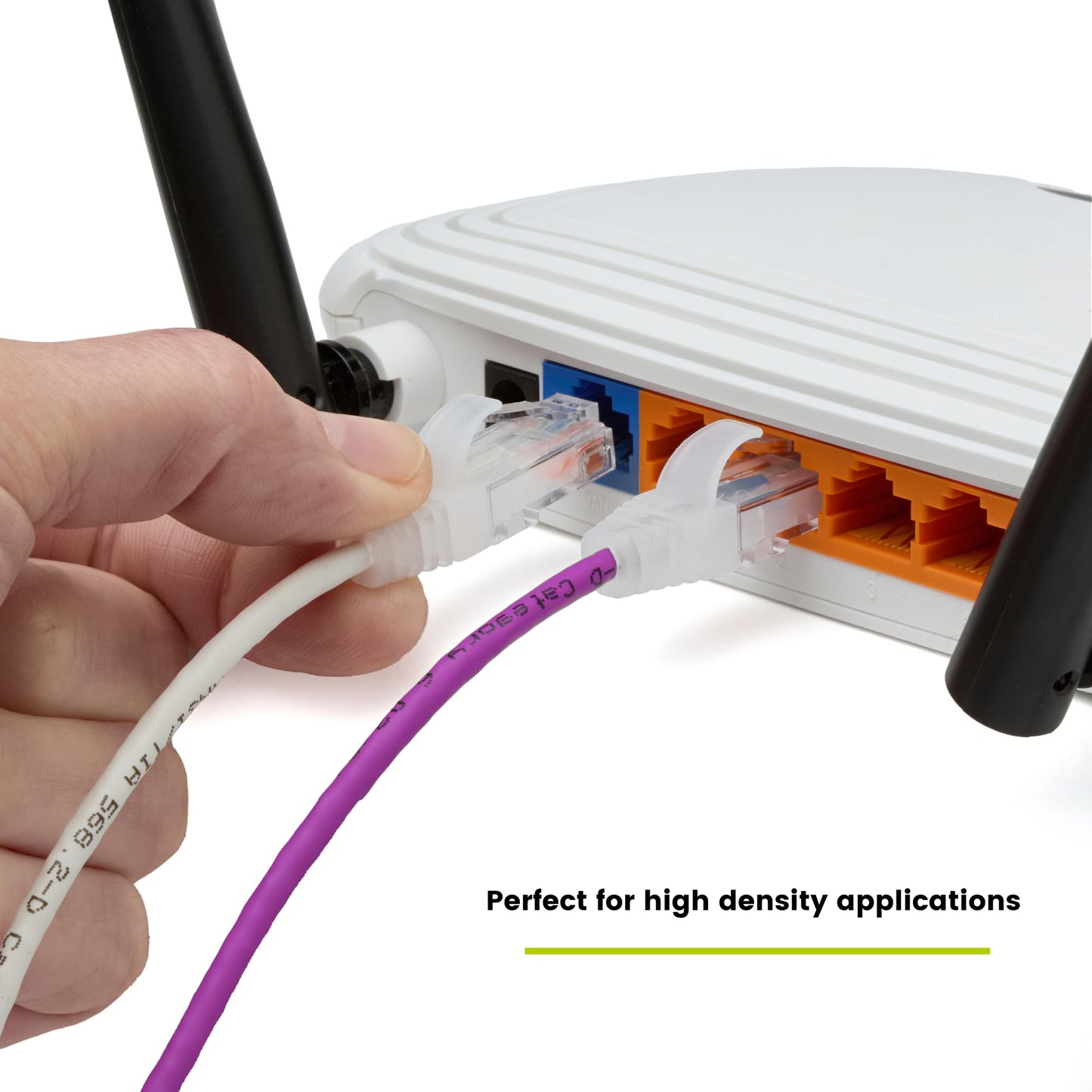 TRUECABLE Cat6 Component Rated Patch Cable, Unshielded (U/UTP), 6in, Purple, 28AWG Stranded Pure Copper, Snagless 10G High-Speed Ethernet Cable, PoE++ 4PPoE 100W, UL Listed, RoHS-3, 1 Pack