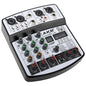 Dj Mixers 4 Channel Audio Mixer Sound Board with Bluetooth, Usb Audio Interface with 48V Phantom Power Sounds Mixer Board with 99 DSP FX Reverb Delay Effect