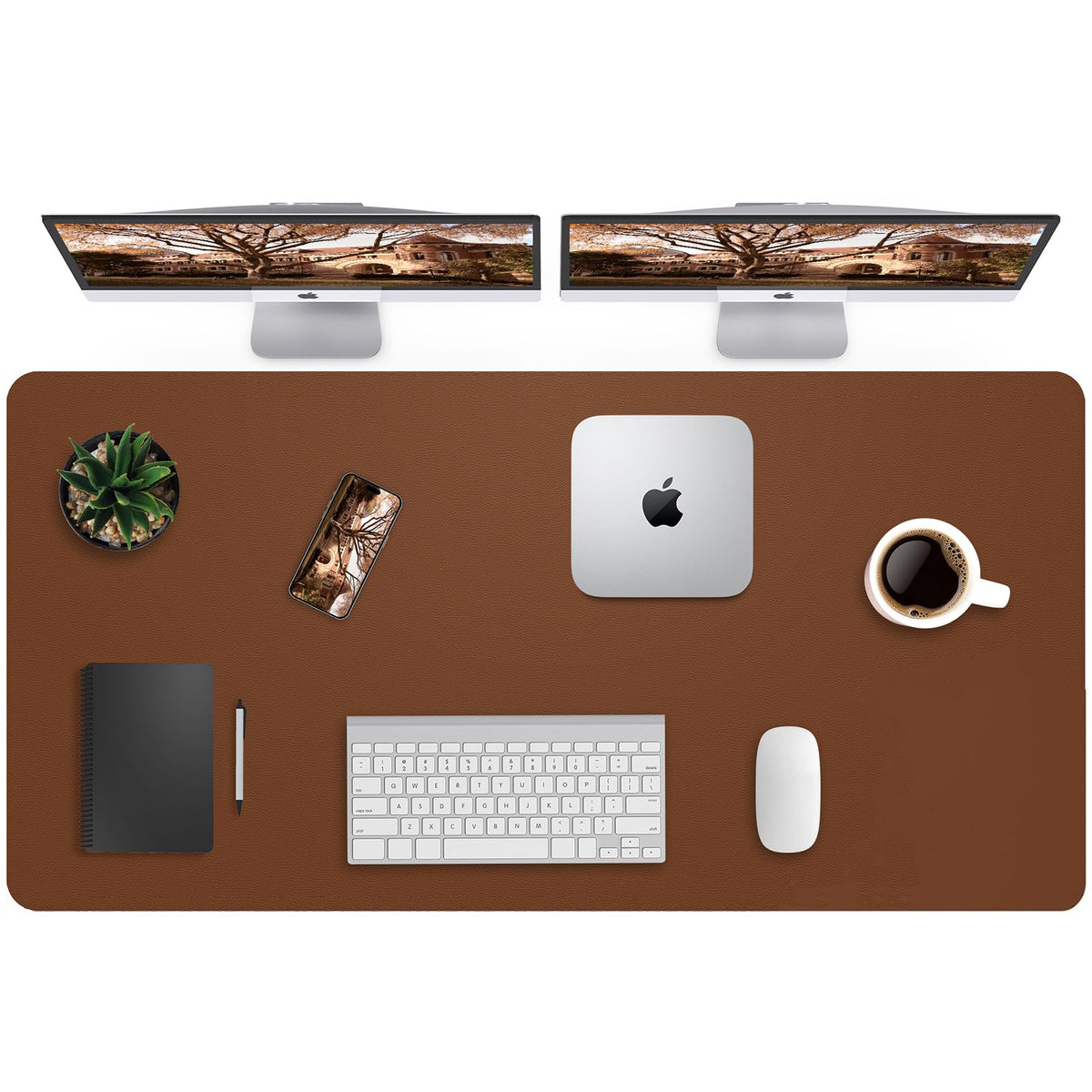 Leather Desk Pad Blotter,Mouse Pad,Office Desk Mat, Non-Slip PU Leather Desk mat,Large Desk mat,Waterproof Keyboard mat for Office/Home/Decor (Grey Blue,23.6" x 13")