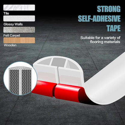 Floor Cord Cover Self Adhesive Cord Hider,3.3FT Cable Management, Extension Strip Protector for Wires, Prevent Cable Trips for Offices, Gyms, Exhibitions Cavity:0.51"(W) x 0.3"(H) White