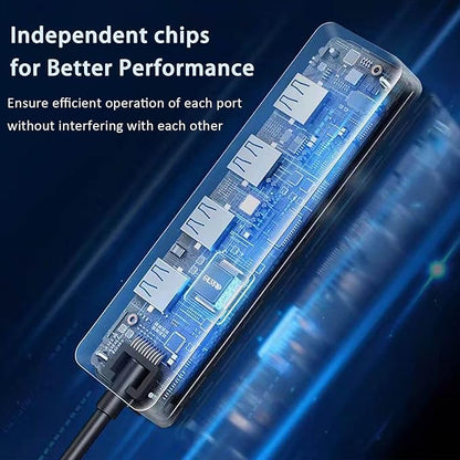USB 3.0 Hub, 4-Port USB Hub USB Splitter USB Expander Ultra Slim Portable USB Hub for Laptop, Xbox, Flash Drive, HDD, Console, Printer, Camera,Keyborad, Mouse Compatible with Windows, Mac, Linux, etc.