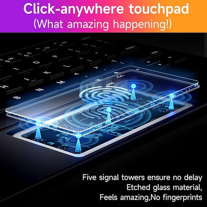 HOU Keyboard Case for iPad Air 11 inch 2025 (M3)/2024 (M2)&iPad Pro 11 Inch(4th/3rd/2nd/1st) Gen 2022,iPad Air 5th&4th Generation Case with Keyboard,Magic-Stand, Multi-Touch Trackpad,Backlight,Black