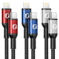 USB C to Lightning Cable 6ft 3Pack [Apple MFi Certified] iPhone Charger Fast Charging Cord Braided Type C to Lightning Cable for iPhone 14 13 12 11 Pro Max XR XS 8 Plus iPad/iPod/AirPods