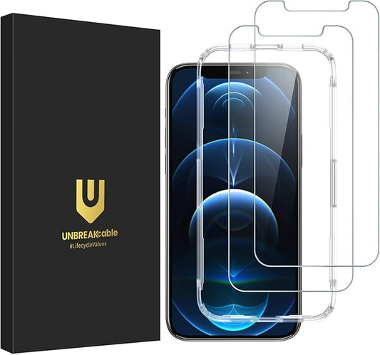 UNBREAKcable 2-Pack Screen Protector for iPhone 12/12 Pro Tempered Glass