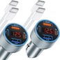 iPhone Fast Car Charger, 65W 4-Port USB C Car Phone Charger Adapter with 2x6FT USB C Cable, Multi Port Cigarette Lighter USB Charger with Voltage Display for iPhone 16 15 Pro Max,iPad,Samsung, Android
