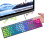 Colorful Keyboard Cover for Dell KM636 Wireless Keyboard/Dell KB216 KB216t KB216p Wired Keyboard/Dell Optiplex 5250 3050 3240 5460 7450 7050/Dell Inspiron AIO 3475/3670/3477 All-in one Desktop,Rainbow