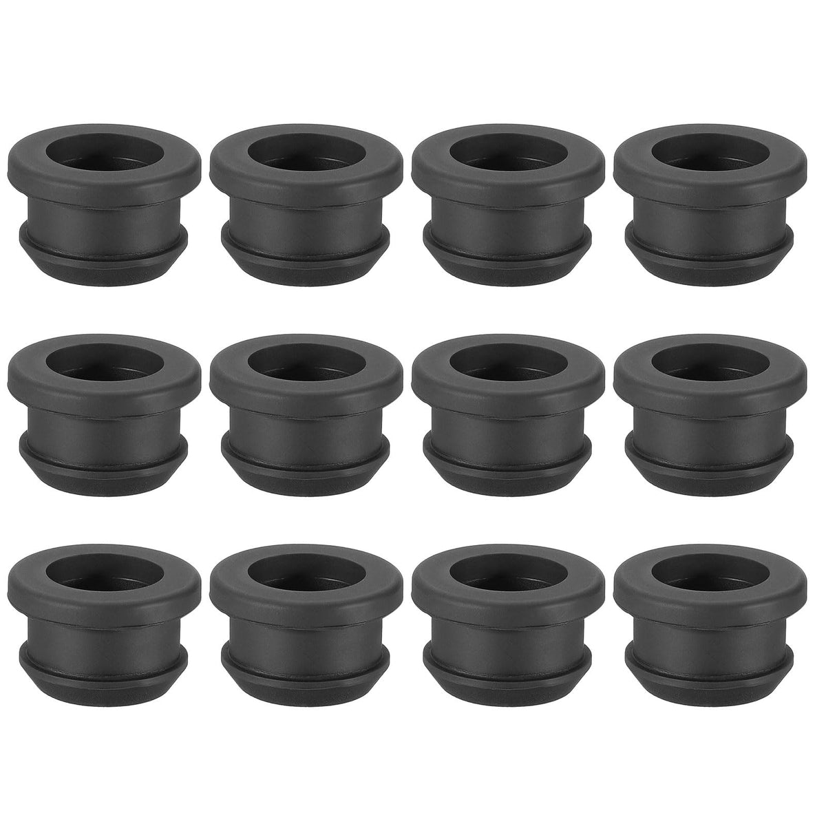 PATIKIL 32.6mm / 1-1/4 Inch Drill Hole,1 Inch ID Rubber Grommets, 3Pcs Top Hat Grommet for Wiring Eyelet Ring Gasket Automotive Firewall Cable Hole Plugs Wires Protection, Black