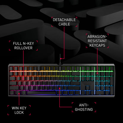 Cherry MX 3.0S, Wired Mechanical Gaming Keyboard, Robust Aluminum Housing, RGB-Lighting, Full Key Rollover, Anti Ghosting, MX RED Switches, White