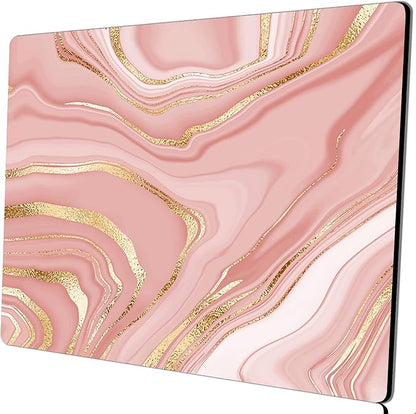 Square Mouse Pad Pink Gold,Personalized Premium-Textured Custom Mouse Mat Design,Washable Mousepad Cloth,Non-Slip Rubber Base Computer Mouse Pads for Wireless Mouse