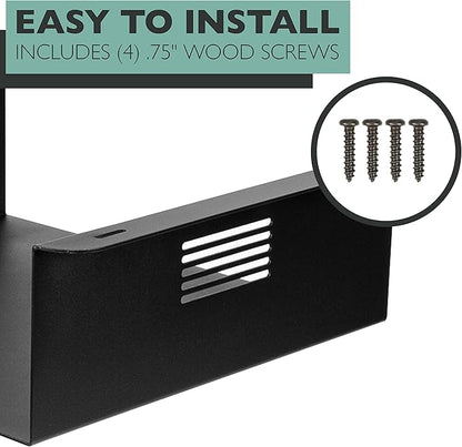 Ilyapa Under Desk CPU Mount, Steel Under Desk Computer Mount Vented Sides, PC Wall Storage, Laptop Stand, Shelf for Office Storage, 4x12x11 Inches