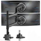 monTEK Dual Monitor Arm, Vertical Stackable 57", Heavy Duty with USB White