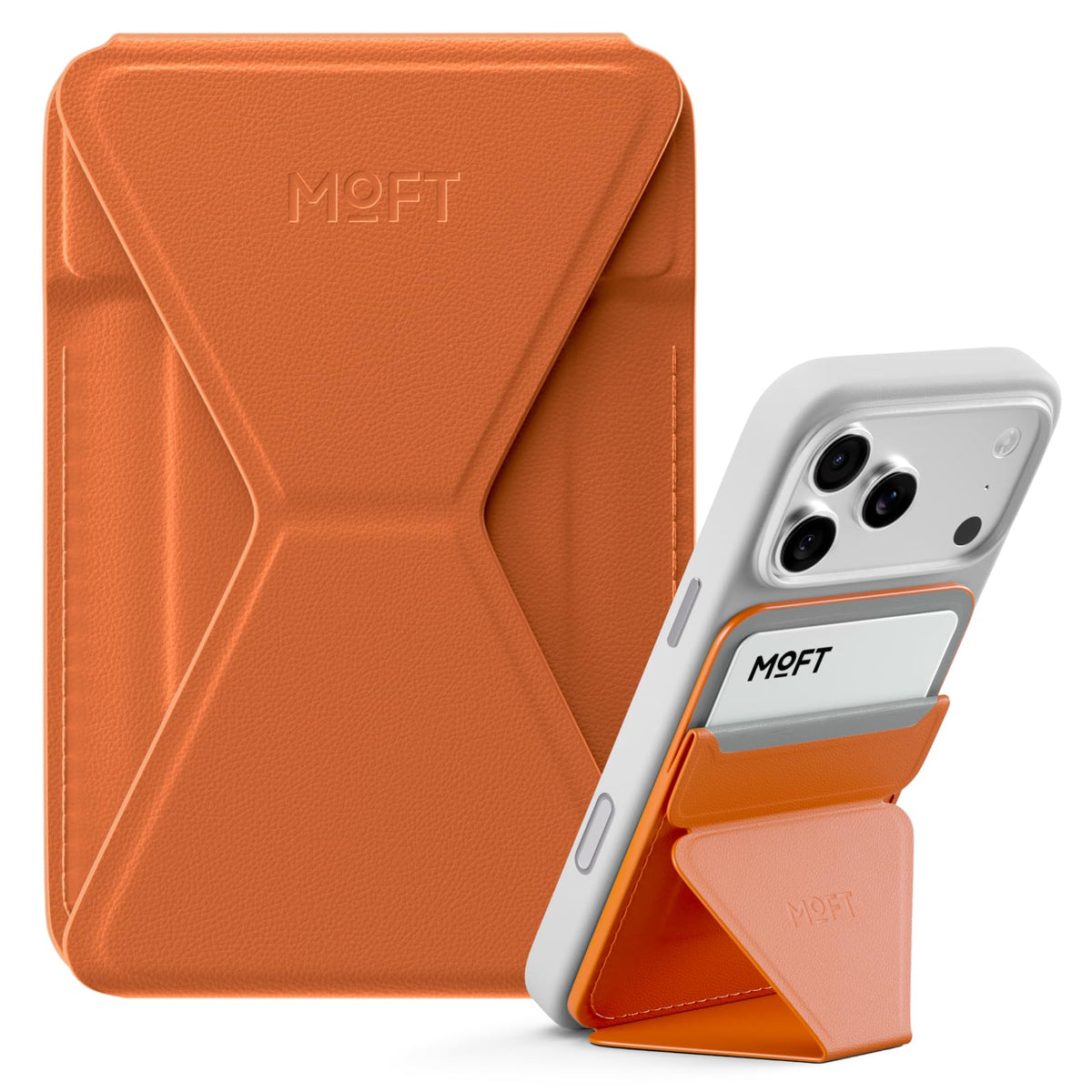 MOFT Magnetic Wallet Stand Compatible with iPhone 18/17/16/15/14/13 Series, Angle Adjustment Magsafe Compatible MOVAS Phone Stand,Clay