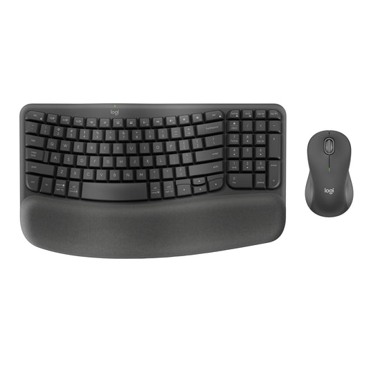 Logitech Wave Keys MK670 Wireless Ergonomic Keyboard Mouse Combo - Graphite