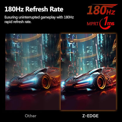 Z-Edge UG24 24-inch Curved Gaming Monitor 180Hz Refresh Rate, 1ms MPRT, FHD 1080 Gaming Monitor, R1650 Curved