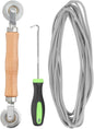 uxcell Screen Repair Kit, 0.16"x 9.8 ft Window Screen Spline with Roller Tool and Spline Removal Hook for Patio Door Window Mesh Install and Replace, Gray