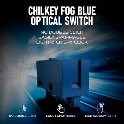 Chilkey Glacier LW 8K M Wireless Gaming Mouse with Screen - 49g Super Lightweight - Dual 8K Polling - Maximum 30000 DPI - Optical Switch - Tri-Mode 2.4G/USB-C/Bluetooth 5.2 - White