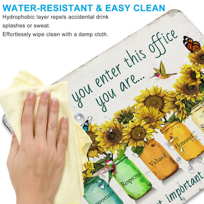 SHALYSONG Sunflower Office Quotes Mouse Pad, 9.5"x7.9" Non-Slip Mousepad