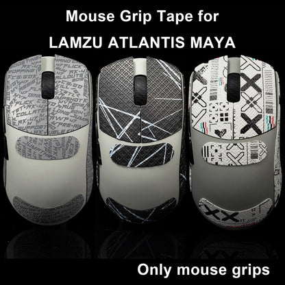 Hokeyio Grip Tape for Lamzu Atlantis Maya - Anti-Slip,Enhanced Control, Sweat Resistance,Improves FPS Gaming Grip & Mouse Protection [Pre-Cut] EVA White 0.5mm