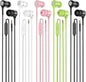 Earbuds Earphones with Microphone, 5 Pack Wired Heavy Bass Headphones, Earphone with Noise Isolating, Fits 3.5mm Interface for iPad, Desktop