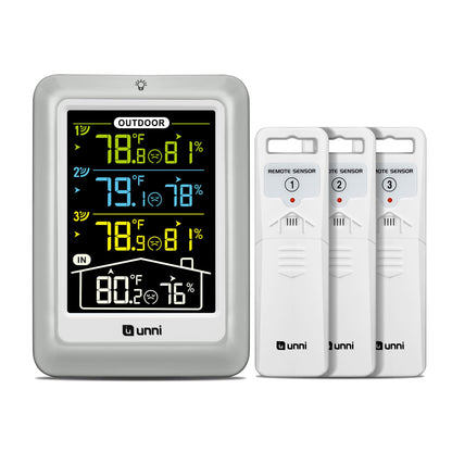 Indoor Outdoor Thermometer Wireless 4.5 Inch Display Digital Hygrometer