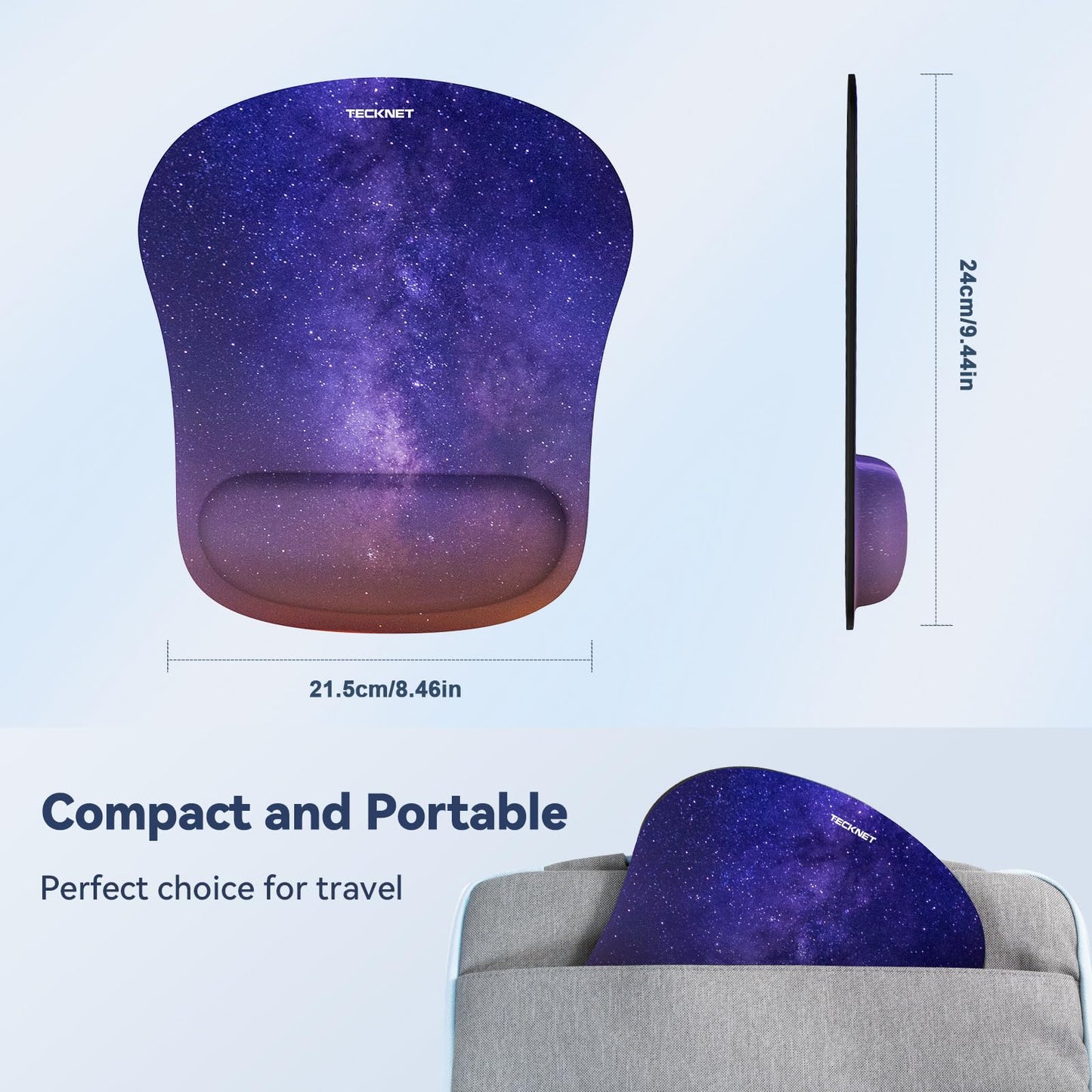 TECKNET 2 Pack Gaming Ergonomic Mouse Pad with Wrist Support