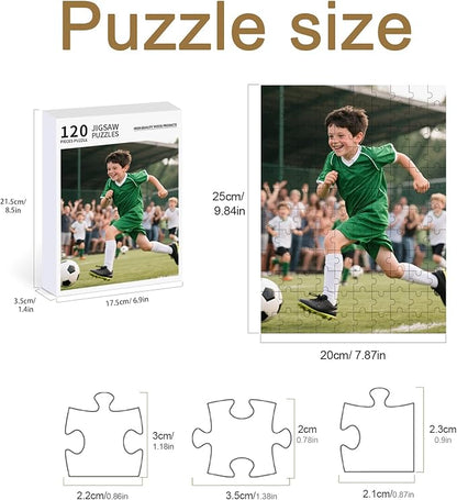 Personalized Photo Puzzle with Glossy Finish – Custom Jigsaw Puzzle 120/200/300/500/1000/1500 Pieces for Family, Couples, Pets, Birthdays, and Weddings (120-Vertical)