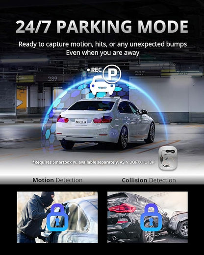 MAGELLAN 3 Channel 4K Dash Cam for Cars, 4K Front + 2K Wide Angle(170°) + 2K Rear, Fatigue Alert, Ultra-Precise GPS, STARVIS 2 IMX678, Wi-Fi, App Control, Parking Mode, 64GB Card Included (DR50)