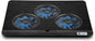 Laptop Cooling Pad, Mspine Laptop Cooler with 3 Blue Silent Fans, Ergonomic USB Powered Laptop Stand with Dual USB 2.0 Ports, Height-Adjustable Notebook Cooler for Notebook Under 17"- Black