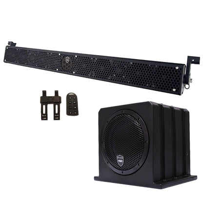 Wet Sounds Package - Black Stealth 10 Ultra HD Sound Bar w/Remote and AS-10 10" 500 Watt Powered Stealth Subwoofer