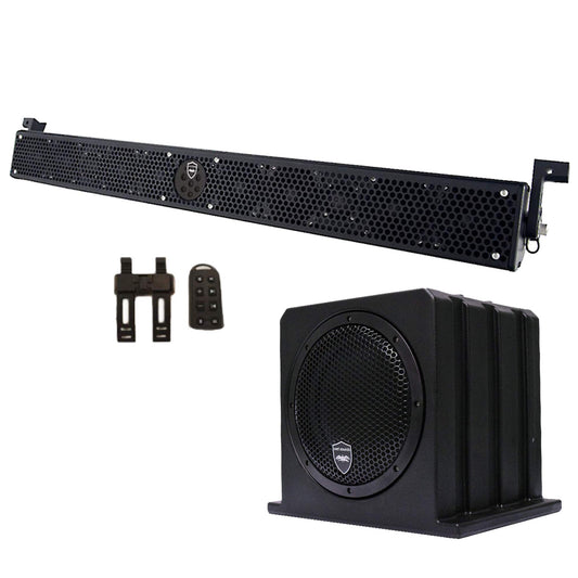 Wet Sounds Package - Black Stealth 10 Ultra HD Sound Bar w/Remote and AS-10 10" 500 Watt Powered Stealth Subwoofer