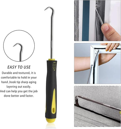 BAYTORY 3Pcs Screen Tool, Window Screen Spline Roller Tool with Wooden Handle and Nylon Bearing Wheels, Mesh Screen Door Repair Kit Durable and Easy to Use