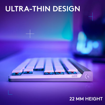Logitech G515 Lightspeed TKL Wireless Gaming Keyboard (Linear) - White