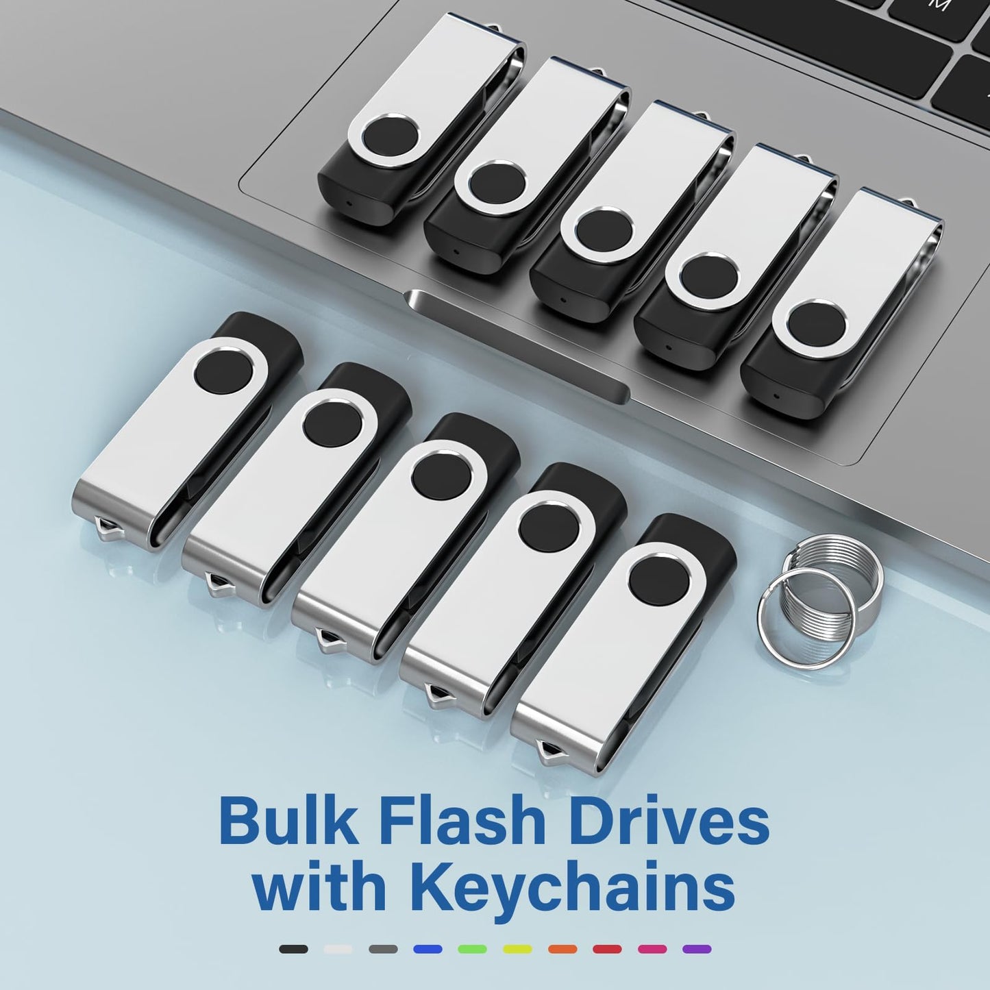 4GB Flash Drive 10 Pack, Wooolken USB 2.0 Thumb Drives Memory Stick