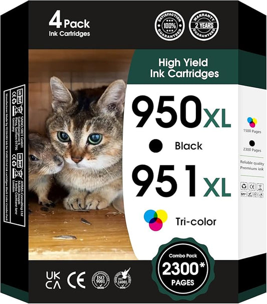 fannster 950XL 951XL Ink Cartridges Combo Pack Replacement for HP 950 951 XL for HP OfficeJet Pro 8600 8610 8630 8620 8615 8625 8100 276DW 251DW Printer