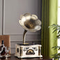 HZLSBL Vintage Gramophone with Bluetooth Input Vintage Record Players Retro Gramophone Turntables for 7" 9" 12" Vinyl Records 3 Speed, Hi-Fi, Handcrafted by Pure Oak (Walnut)