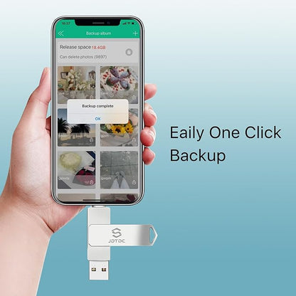 Genuine Apple MFi Certified iPhone USB Flash Drive 128GB - Real Capacity - No Fake Storage, Genuine Lightning, encrypted Auto Backup Photo Stick for iPhone iPad Photos/Videos - Avoid Fake MFi Clones!