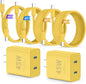 iPhone 16 15 Pro Max Charger Fast Charging,45W Dual Port USB C Fast Charger Block [2-Pack] & Extra Long 60W 3/6/10/10FT USB C Cable - PD Quick Adapter 3.0 for iPhone 16 15/16 15Pro/16 15 Plus.