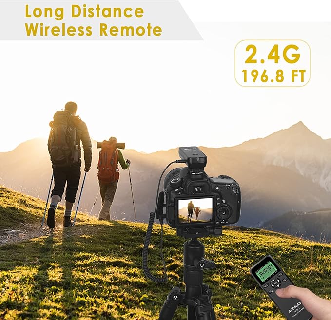 Wireless Shutter Intervalometer Timer Control with LCD and HDR for Nikon D750, D5300, D5600, D7200, D7500, Z6, Z7, Z9, D800, D850, Coolpix P1000