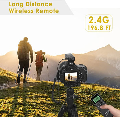 Wireless Shutter Intervalometer Timer Control with LCD and HDR for Nikon D750, D5300, D5600, D7200, D7500, Z6, Z7, Z9, D800, D850, Coolpix P1000