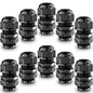QILIPSU 10pcs M12L Long Thread Cable Gland Waterproof IP68 Nylon Strain Relief Cord Grip Cable Pass Through Wire Connector