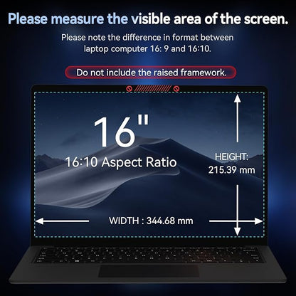 360° Laptop Privacy Screen 16 Inch for 16:10 Computer, 16" Monitor 4 Way Privacy Anti Glare Protector Blue Light Filter Shield Film Compatible with Lenovo/Hp/Dell/Acer/Asus/Thinkpad/Envy/Toshiba