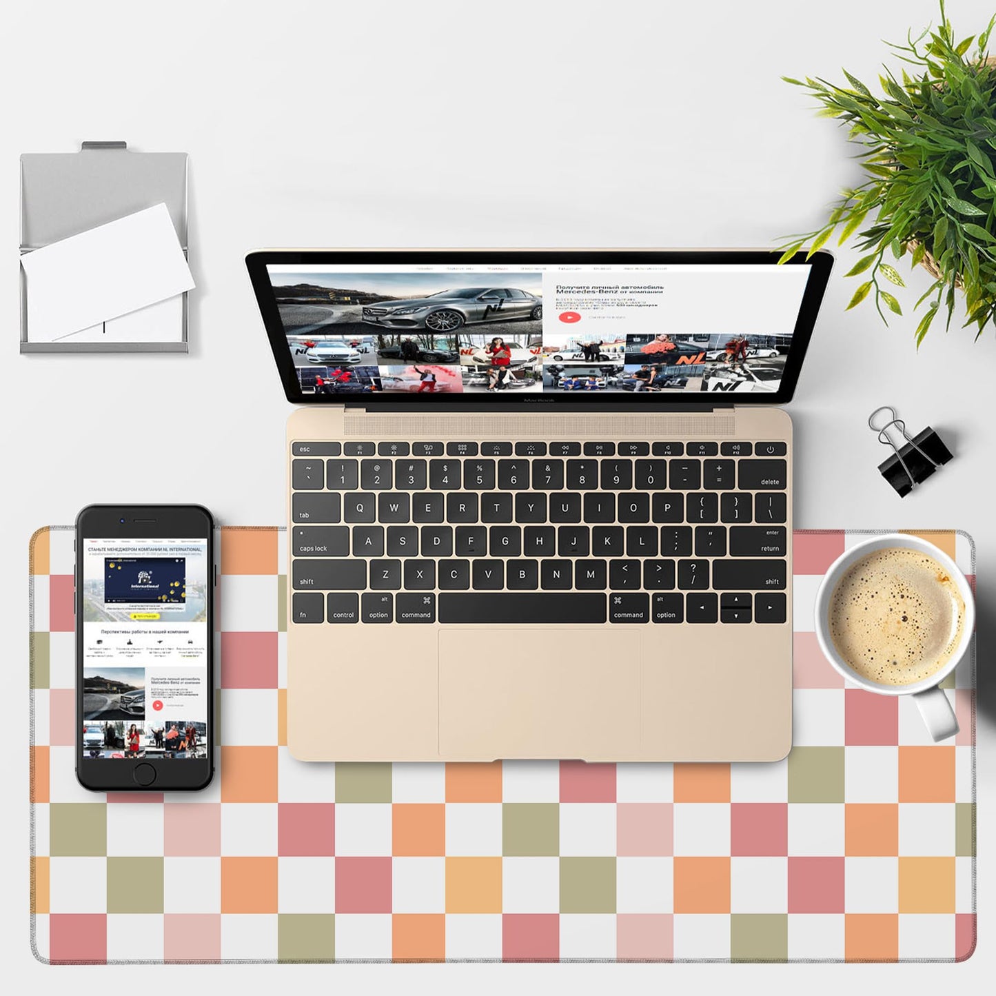NITAHHHY Gaming Desk Pad Large Extra Length Multicolored Chess Board Mouse Pad Keyboard Laptop Non-Slip Waterproof with Rubber Base Thick Stitched Edge Mouse Mat for Office Home 35.4 x 15.7 Inches