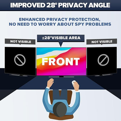 [2-Pack] HD Computer Privacy Screen 24 inch, Upgraded Computer Privacy Screen for 16:10 Widescreen Removable Anti Glare Computer Screen Cover and Blue Light UV-Blocking Screen Privacy Filter