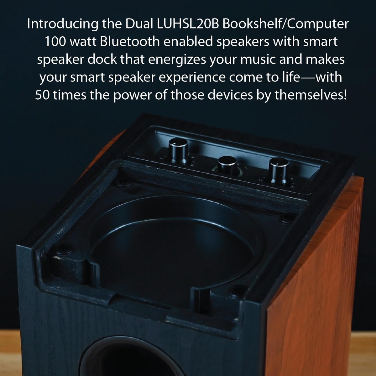 Dual Electronics LUHSL20B Bookshelf Speakers Pair Bluetooth & Class-D Amp