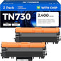 TN730 Black Toner Cartridge 2-Pack Compatible Replacement for Brother TN-730 TN760 TN-760 MFC-L2710DW MFC-L2750DW DCP-L2550DW HL-L2350DW HL-L2395DW HL-L2370DW HL-L2390DW MFC-L2690DW HL-L2325DW Printer