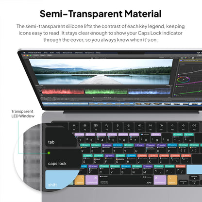 JCPal Final Cut Pro Shortcut Guide Keyboard Cover for MacBook Pro/Air/Neo