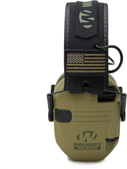 Walker's Razor Slim Ultra Low Profile Compact Design Adjustable Range Shooting Hunting Hearing Protection Electronic Earmuffs