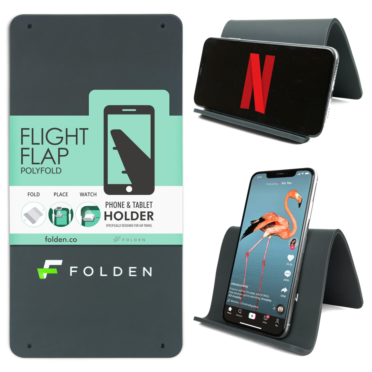 Flight Flap Airplane Phone Holder - Foldable Phone Stand for Plane Travel