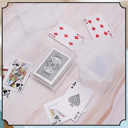24 Pack Playing Card Case, Clear Playing Cards Deck Boxes, Empty Deck Cases, Plastic Storage Box Deck Holder with Snaps Closed for Gaming Business Card, 3.74 x 2.7 x 0.9 inch (NO Cards)